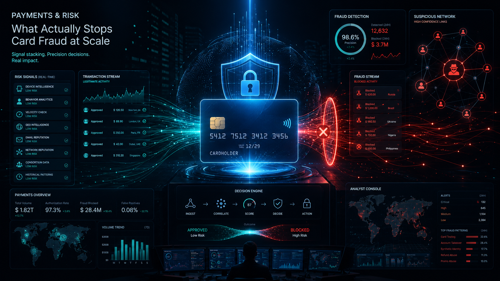 Card fraud signal stack